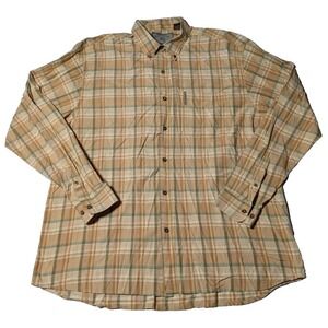 CLEARWATER OUTFITTERS Men Size XL Orange Green Plaid Cotton Button-Up Shirt